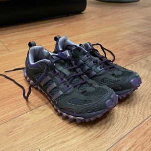 adidas | black and purple running sneakers